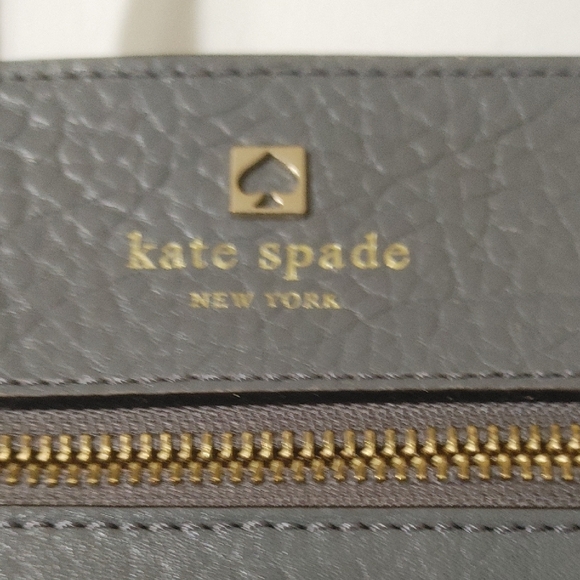 NWOT! Kate Spade Charcoal Gray Romy Perri Lane Leather Perforated Satchel - Picture 2 of 5